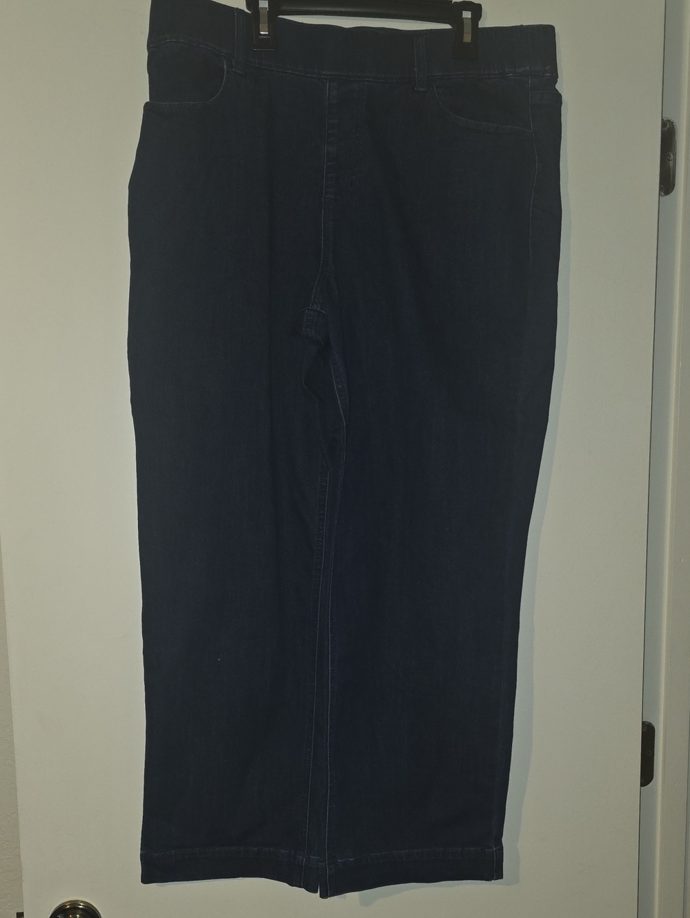 Susan Graver Navy Straight-Leg Jeans